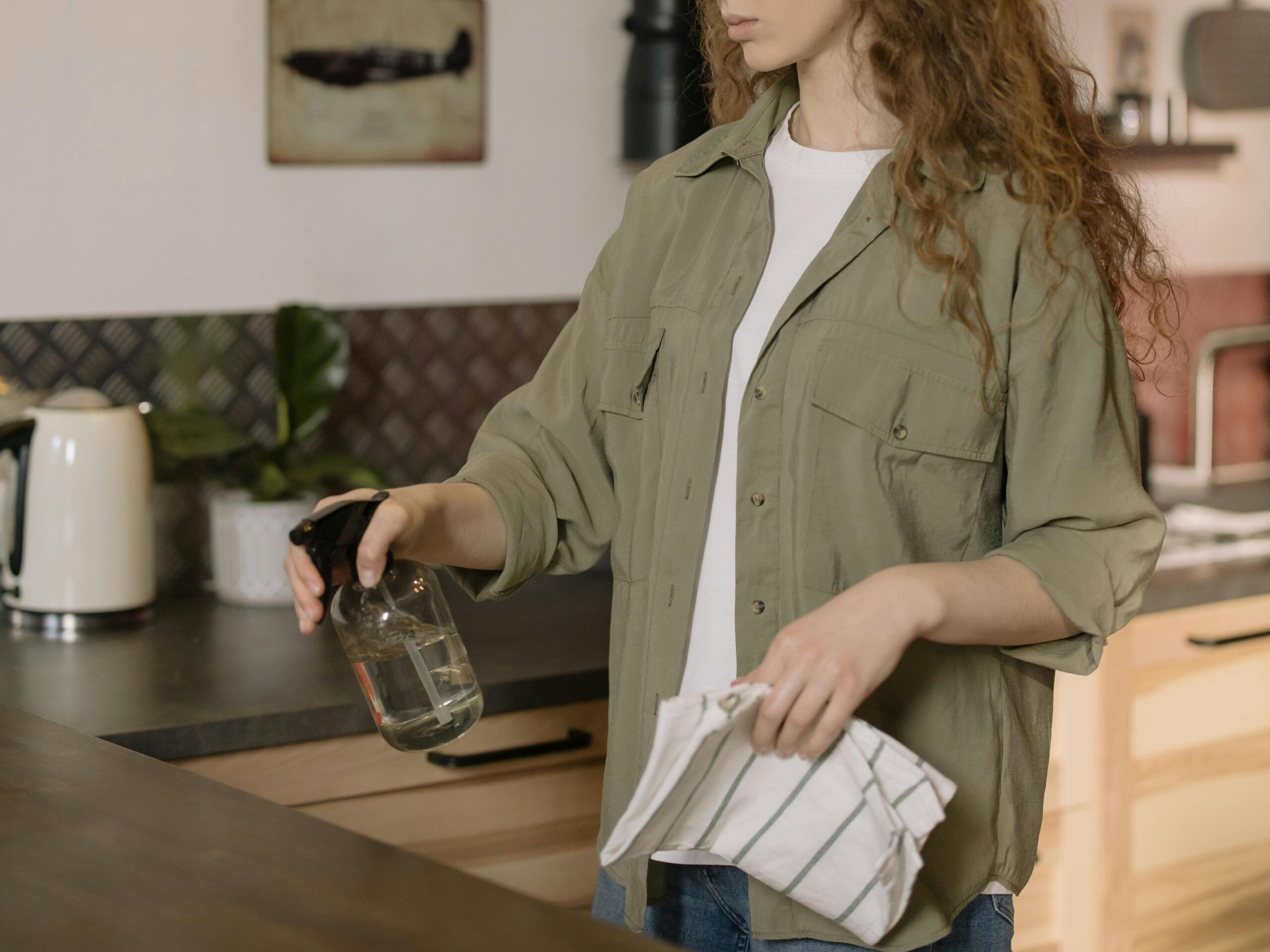 cleaning an apartment